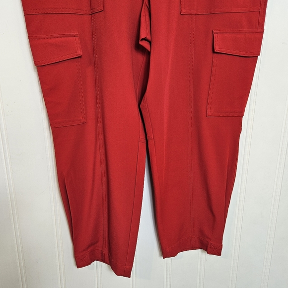 Banana Republic Cargo Pants Womens Size 16 Red High-Rise Belted - Picture 4 of 15